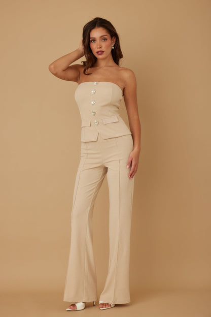 Classy Two Piece Sets With Oval Crystal Stone